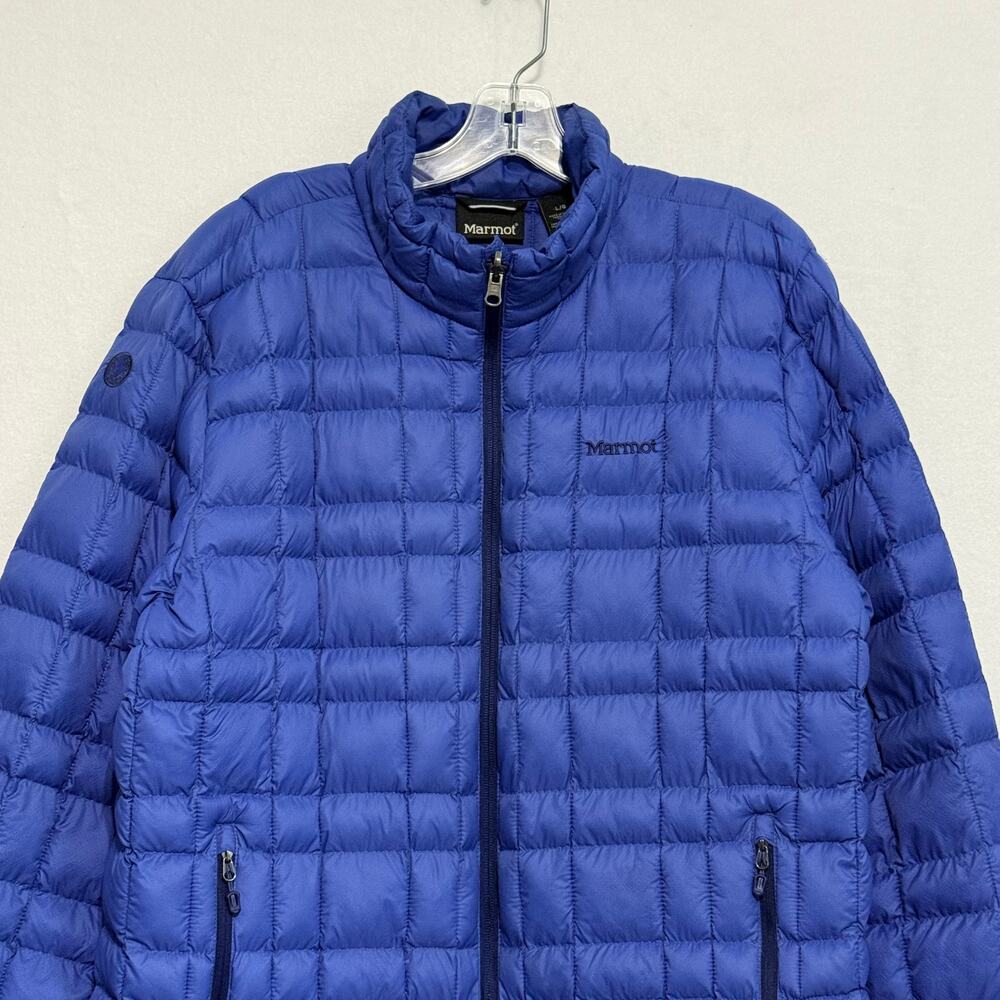 Marmot Featherless Jacket Packable Blue Mens Large Regular Fit Zip Pockets - Picture 2 of 13